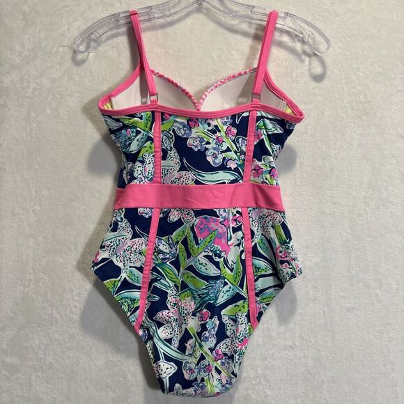 Lilly Pulitzer Palma Swimsuit One Piece Size 4 Sway This Way Deep Sea Navy Beach - Picture 6 of 16